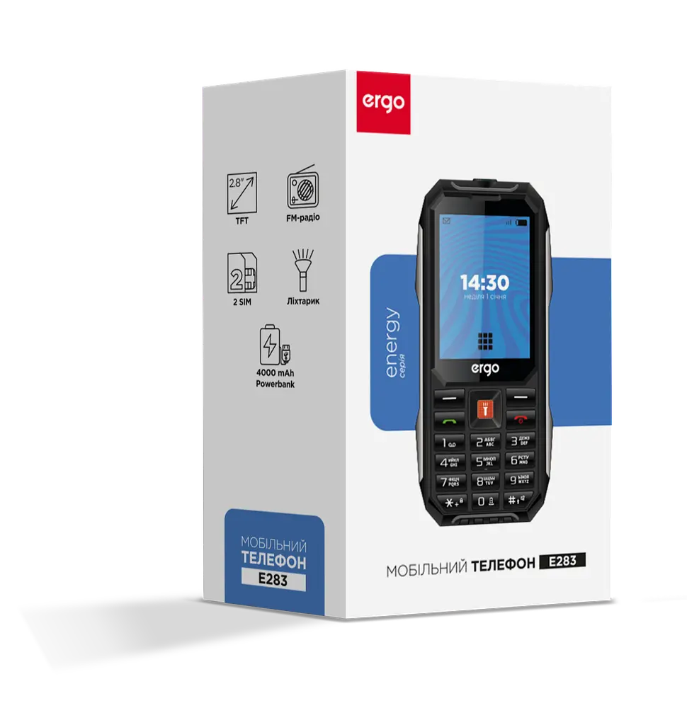 Мобільний телефон E283 Dual Sim Black Ergo teh0026455 - фото 6