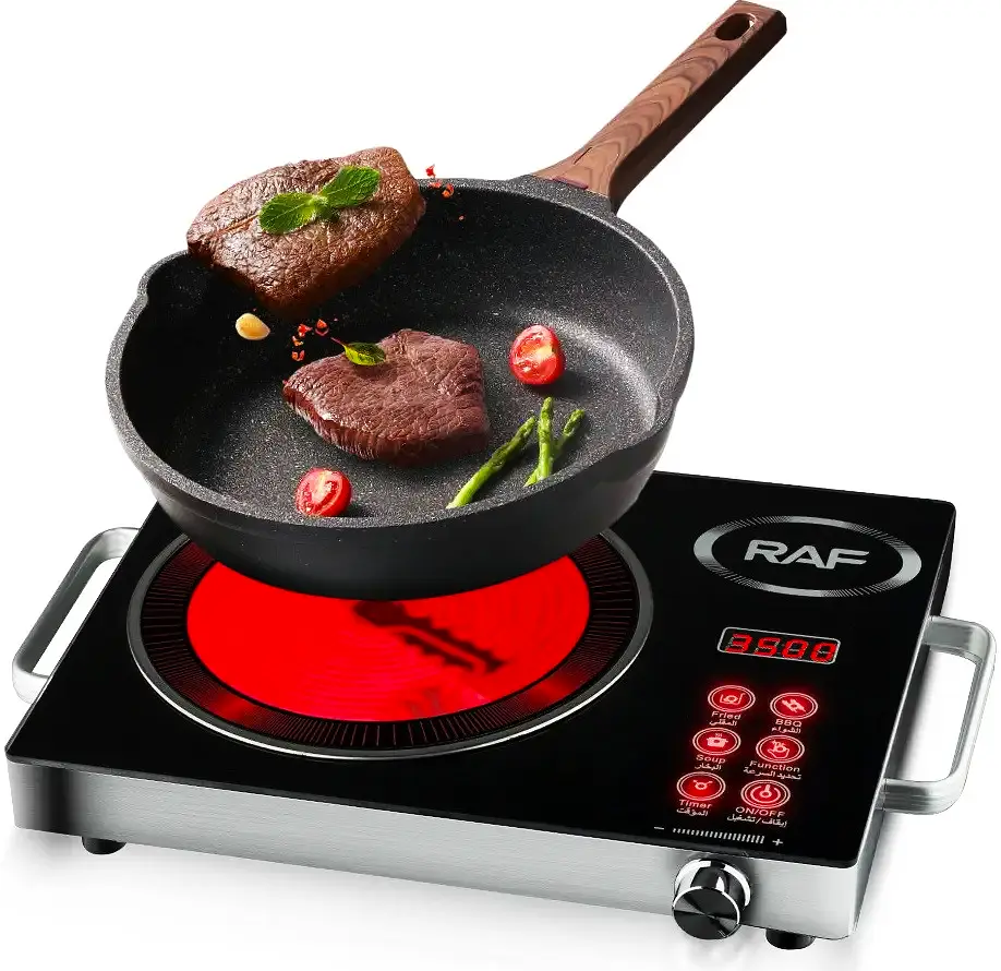 Інфрачервона одноконфоркова плита 3500W Електро плита 1 конфорка для всіх видів посуду RAF 8019 - фото 3