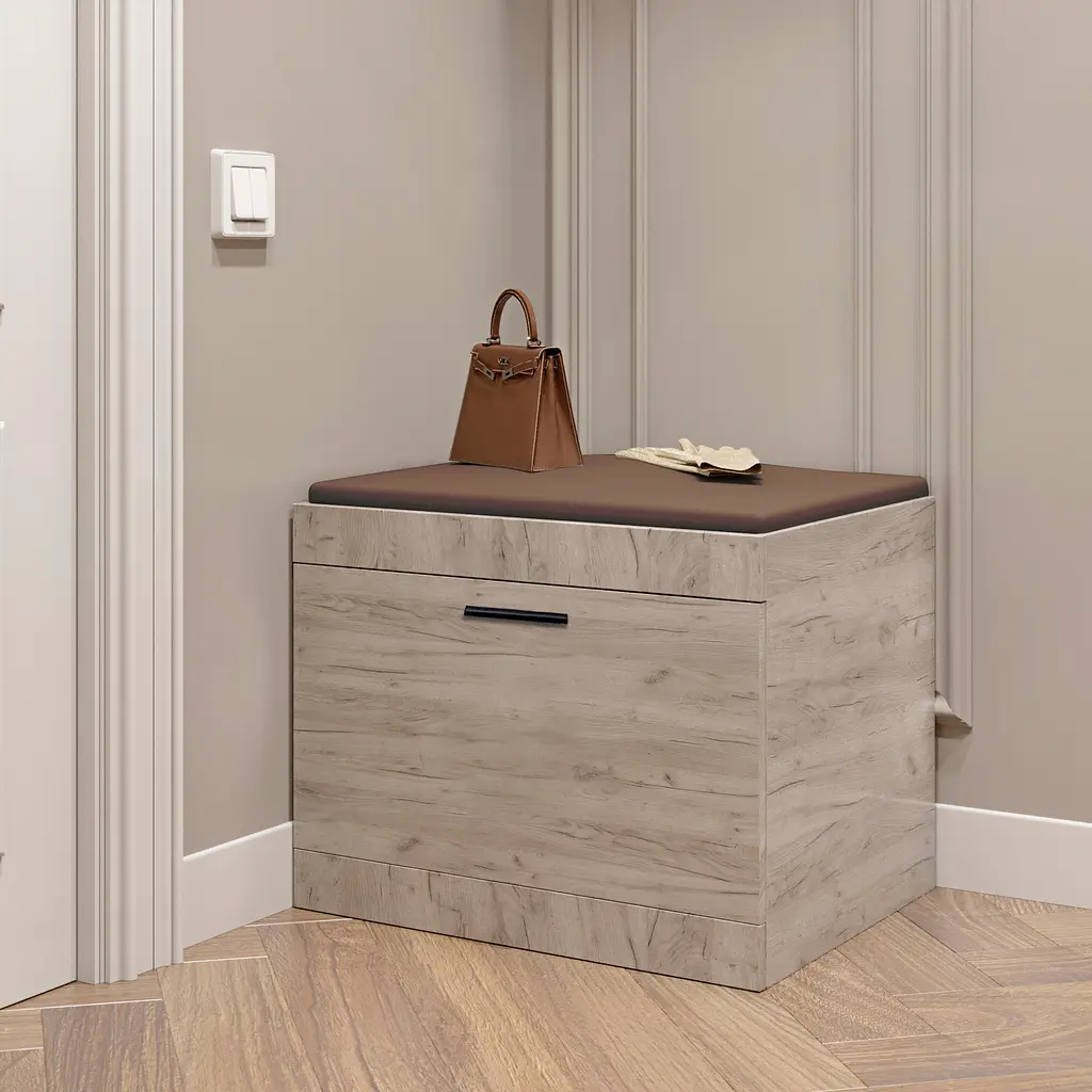 Тумба для обуви Эверест Соната ТО-600, 60х38х45 см дуб крафт белый (EVR-2723) - фото 2