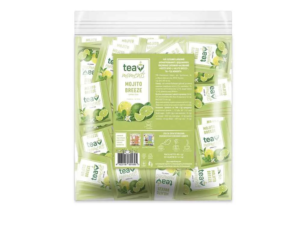 Чай пакетований фруктовий та трав'яний Tea Moments Mojito Breeze 80 г (1,6) 50 пакетиків