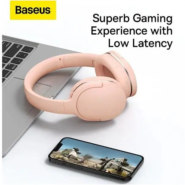 Наушники беспроводные полноразмерные Baseus Encok Wireless headphone D02 Pro розовые - фото 7