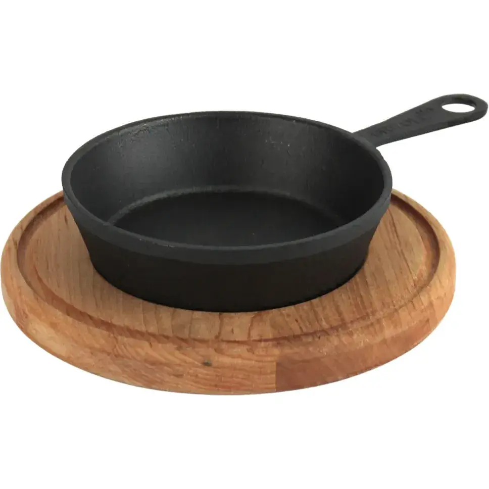 Сковорода Brizoll Horeca порційна з ручкою та з круглою підставкою 14 см (H1430R-DK) - фото 2