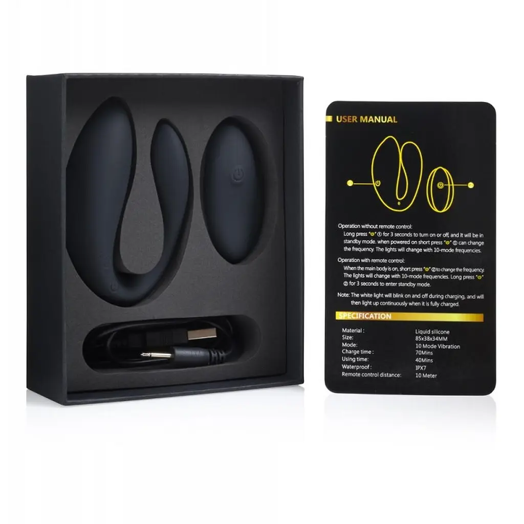 Вибратор для пары INTY Toys Switch 8.5 см (черный) - фото 7