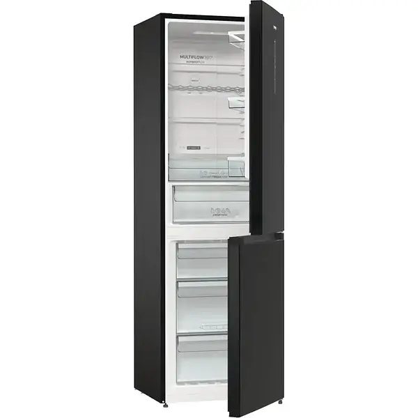 Холодильник Gorenje з нижн. мороз. камерою 185х60х60 см 2 двері 204(96) л А++ NoFrost+ LED дисплей чорний - фото 3