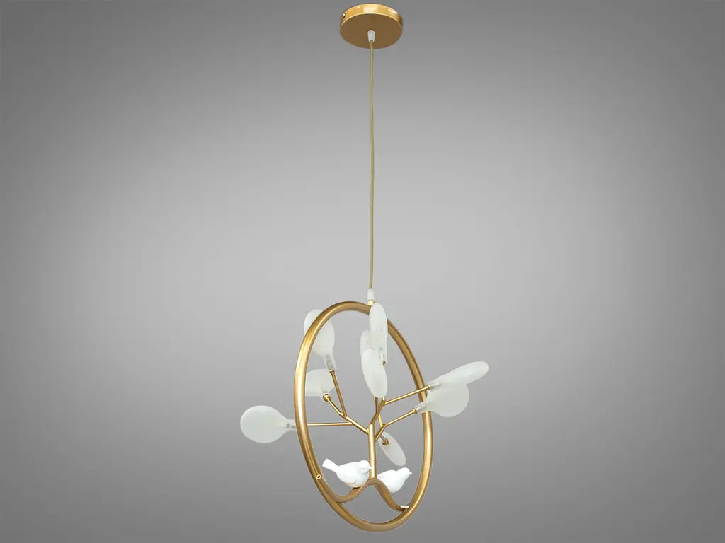 Шедевральная, грациозная, захватывающая люстра "Светлячок", 9 ламп, золотого к. - фото 3