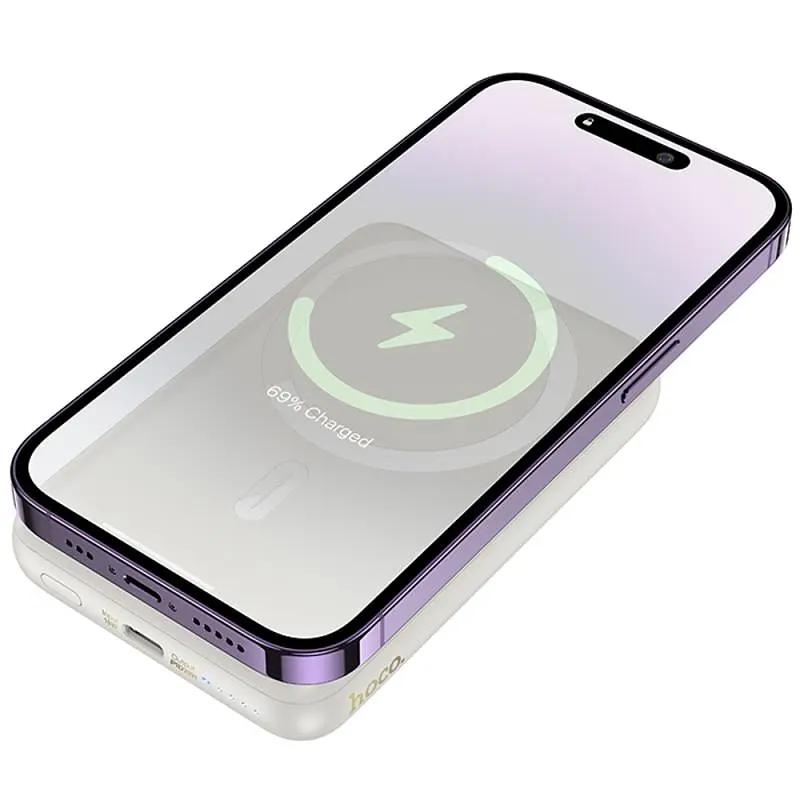 Портативное ЗУ Power Bank Hoco J141 Grace PD20W с БЗУ 10000 mAh Milky White - фото 3