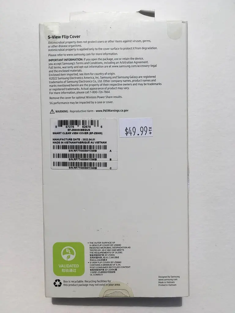 Оригинальный чехол-книжка для Samsung Galaxy S22 Plus Smart LED View Cover Black EF-NS906PBEGWW SM-906 - фото 3