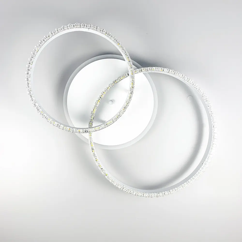 LED люстра на 2 кольца белого цвета с фурнитурой хром Line.F А 55061/2В RGB WH - фото 6