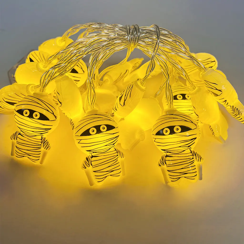 Гирлянда на Хэллоуин Мумия 10 led 150 см 35 × 55 мм бежевая - фото 4