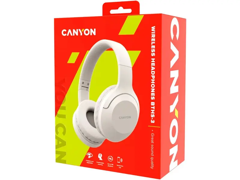 Навушники з мікрофоном Canyon BTHS-3 Beige (CNS-CBTHS3BE) - фото 5