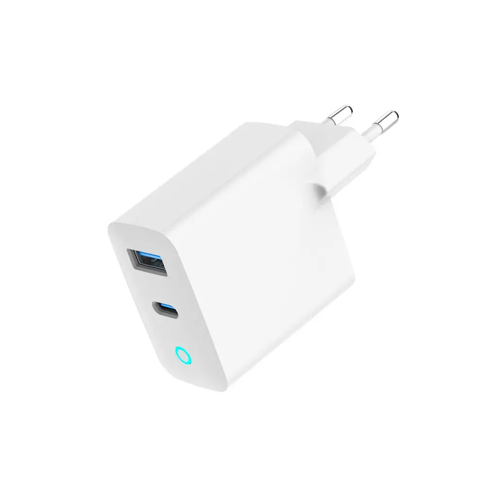 Зарядний пристрій Gembird 1хUSB-A (QC3.0 18W) + 1xType-C (PD 65W) white (TA-UC-PDQC65L-W-01) - фото 5