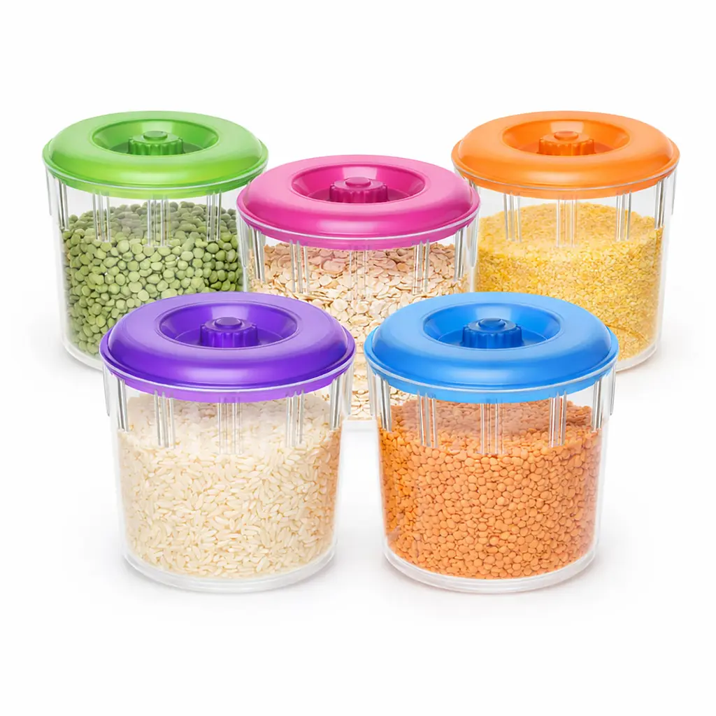 Органайзер ємність контейнер для зберігання сипких продуктів 1 л, набір 5 шт. 88386 - фото 6