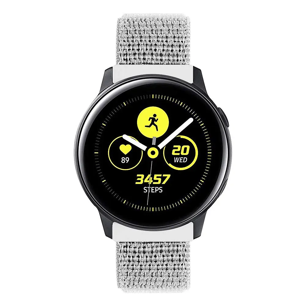 Ремінець BeWatch Samsung Galaxy Watch 42/ Galaxy Watch 3 41/ Active/ Active2 нейлоновий 20 мм липучка Білий - фото 2