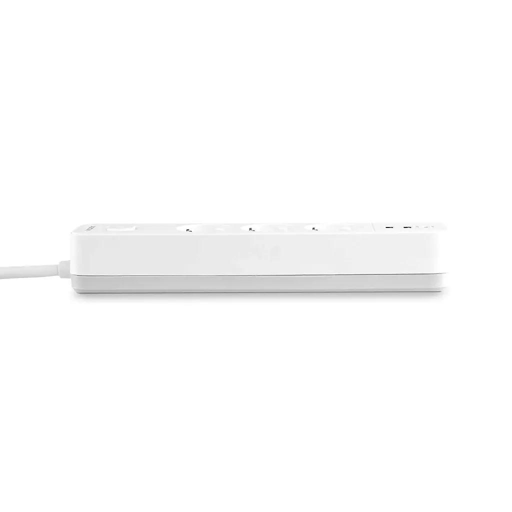 Мережевий подовжувач VIDEX ONCORD з/з 3п 3м (3x1.5мм) 2.4А 2USB+USB-C з кнопкою White VIDEX (27693-000) - фото 6