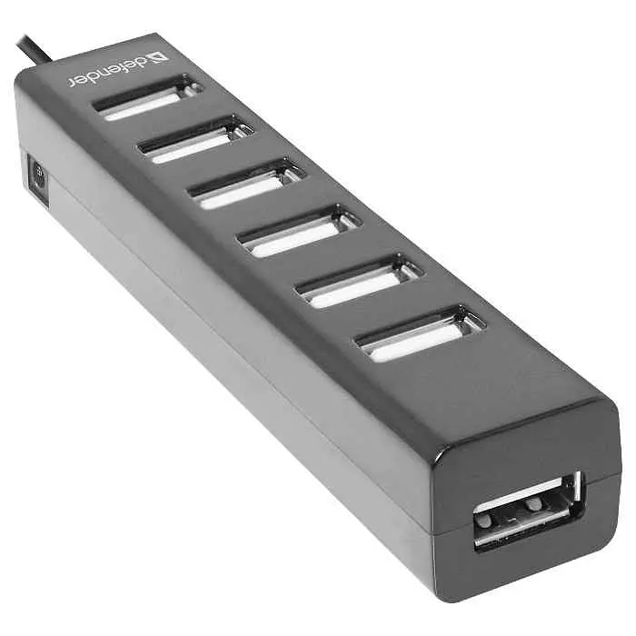 USB-Хаб Defender USB Hub Quadro Swift 7-port USB2.0 пасивний, чорний (83203) - фото 2