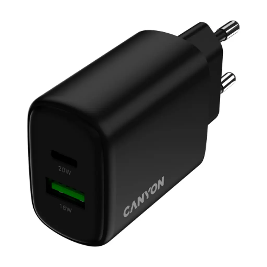 Зарядний пристрій Canyon OnCharge 200 20W 1xPD 1xQC EU Black (CNE-CHA200-31) - фото 5