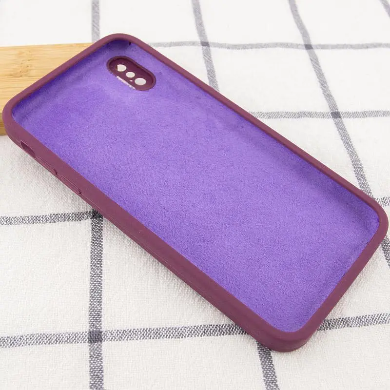 Чохол Silk Square Full Camera Protective (AA) NO LOGO для Apple iPhone X / XS (5.8") Бордовий / Maroon - фото 3