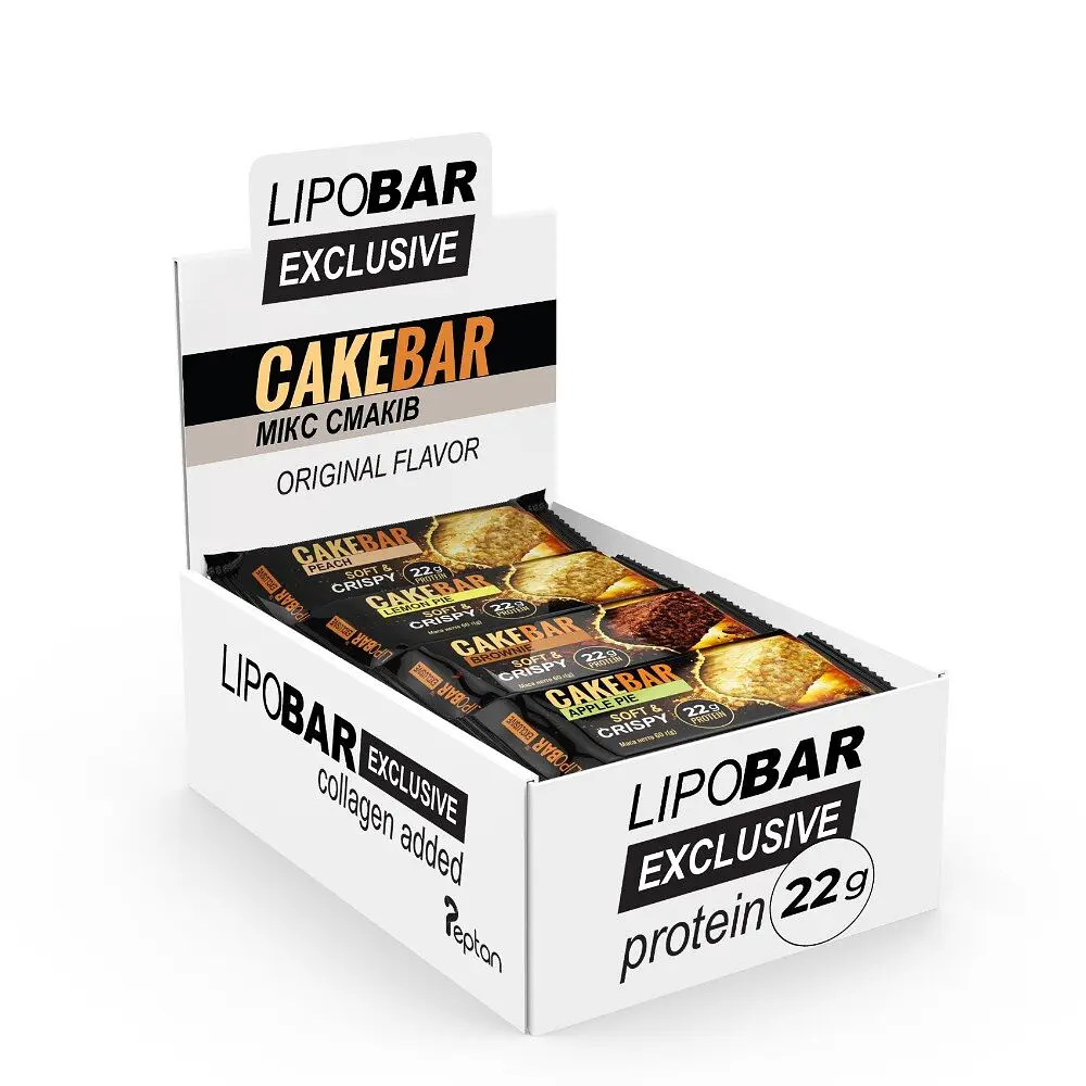 Мікс протеїнових батончиків Cake Bar, 16*60 грам MIX Lipobar vit0004605