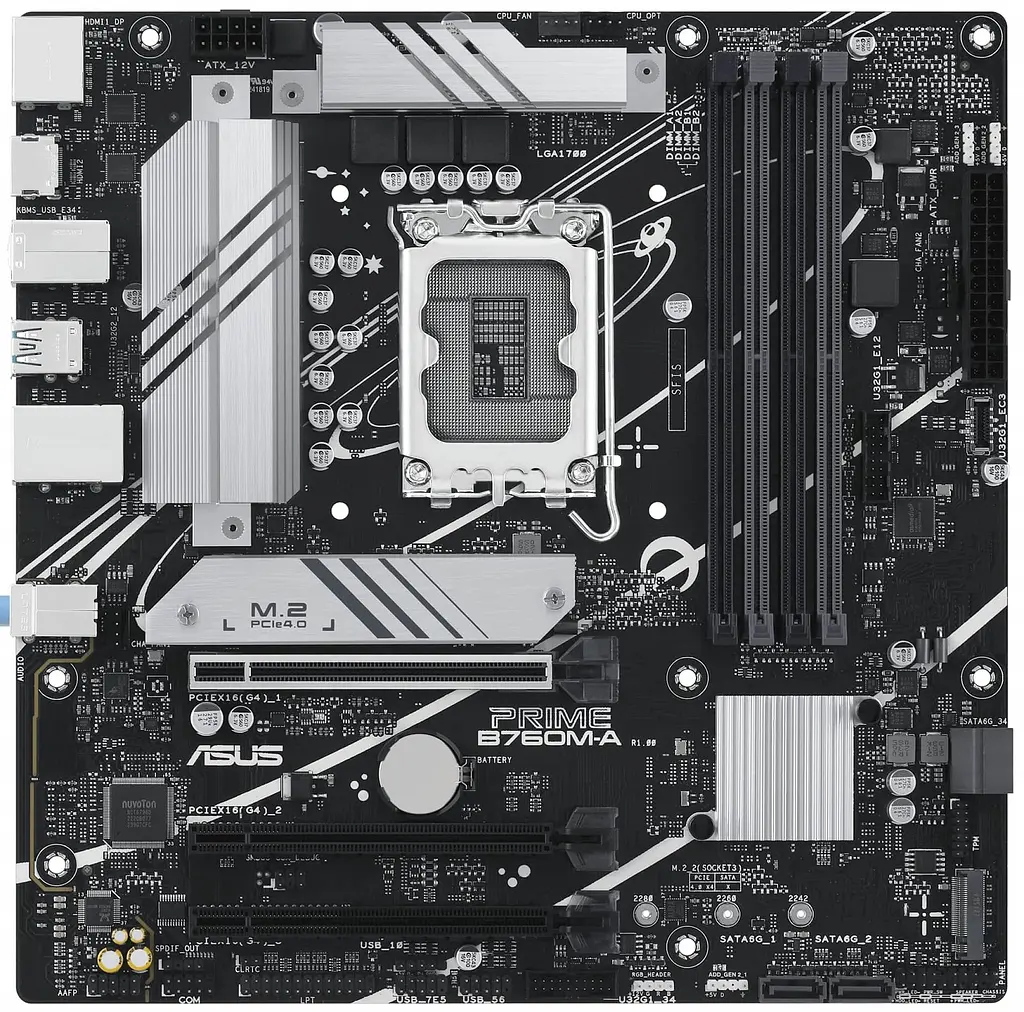 Материнcька плата PRIME B760M-A-CSM s1700 B760 4xDDR5 M.2 HDMI DP mATX CSM Asus teh0019093