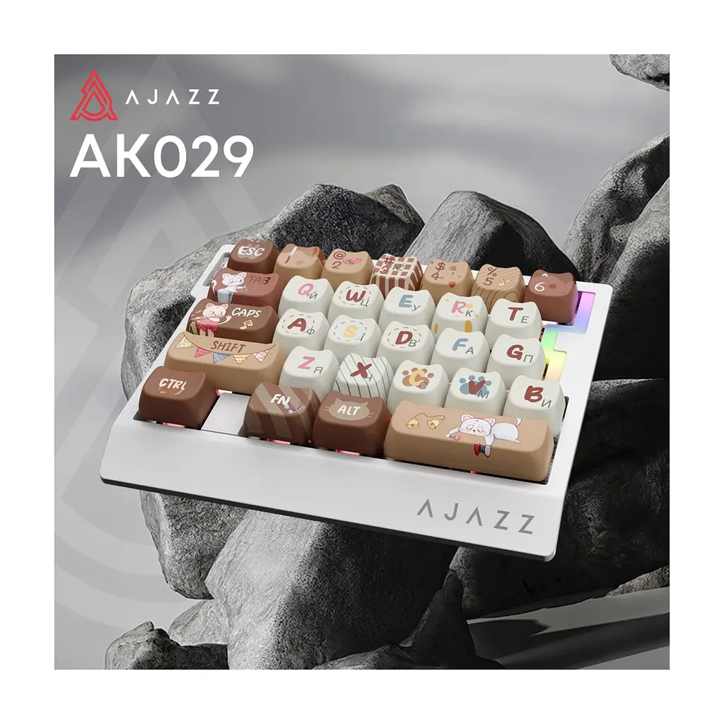 Клавіатура Ajazz AK029 Meow Magnetic Switch USB UA Beige (AK029-M-Y) - фото 7