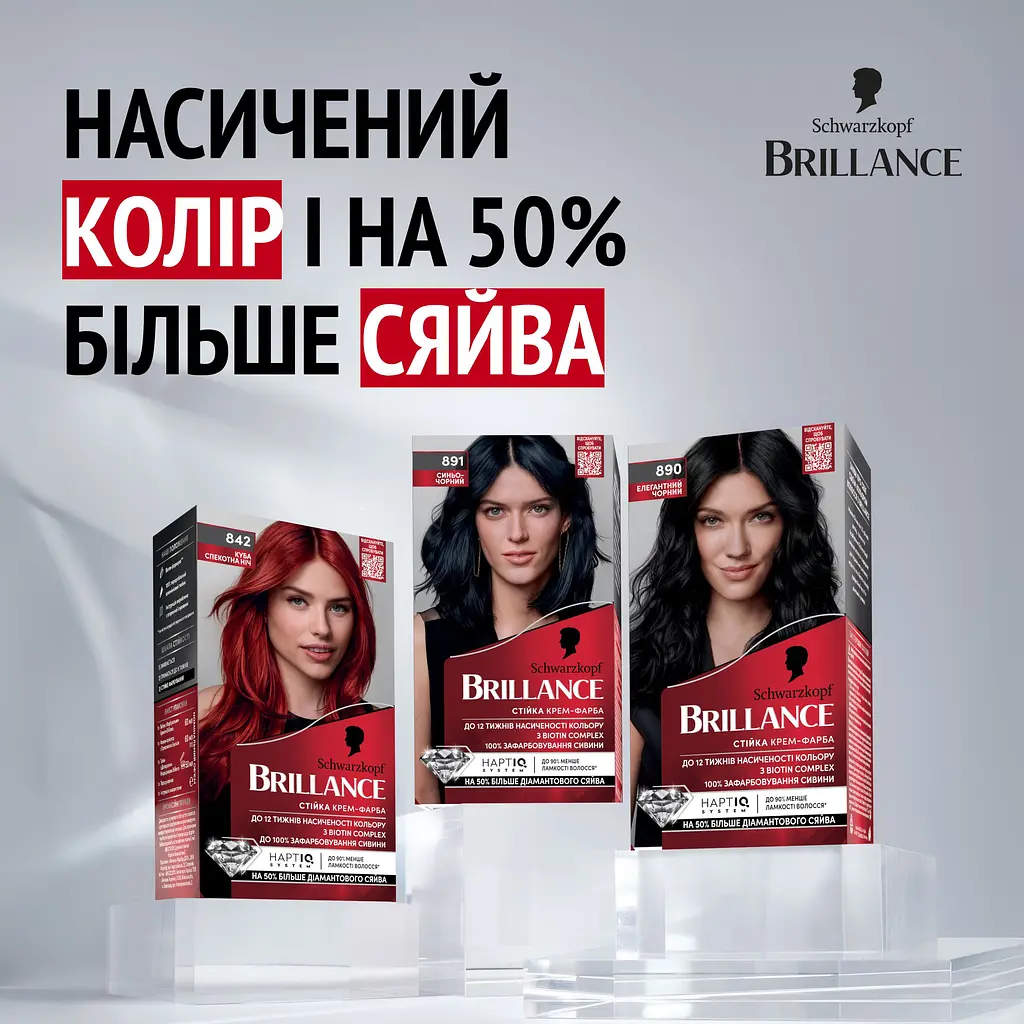 Фарба для волосся Brillance 891 Синяво-чорний 143.7 мл (2025003) - фото 9