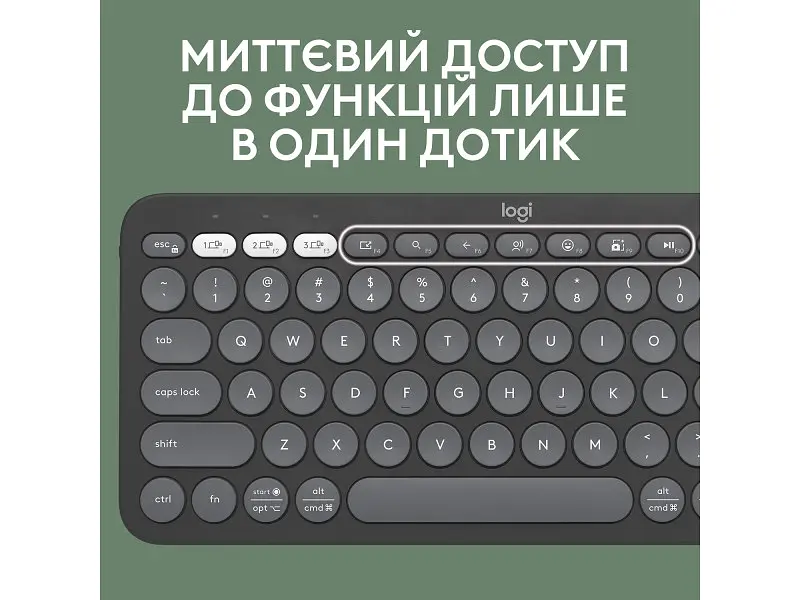 Клавіатура Logitech Pebble Keys 2 K380s Tonal Graphite UA (920-011851) - фото 6