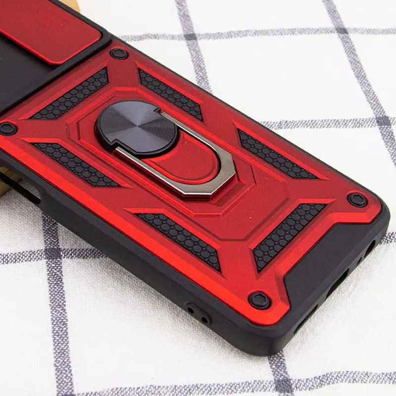 Ударостойкий чехол Camshield Serge Ring для Xiaomi 11T / 11T Pro Червоний, TPU+PC, Шторка на камеру - фото 4