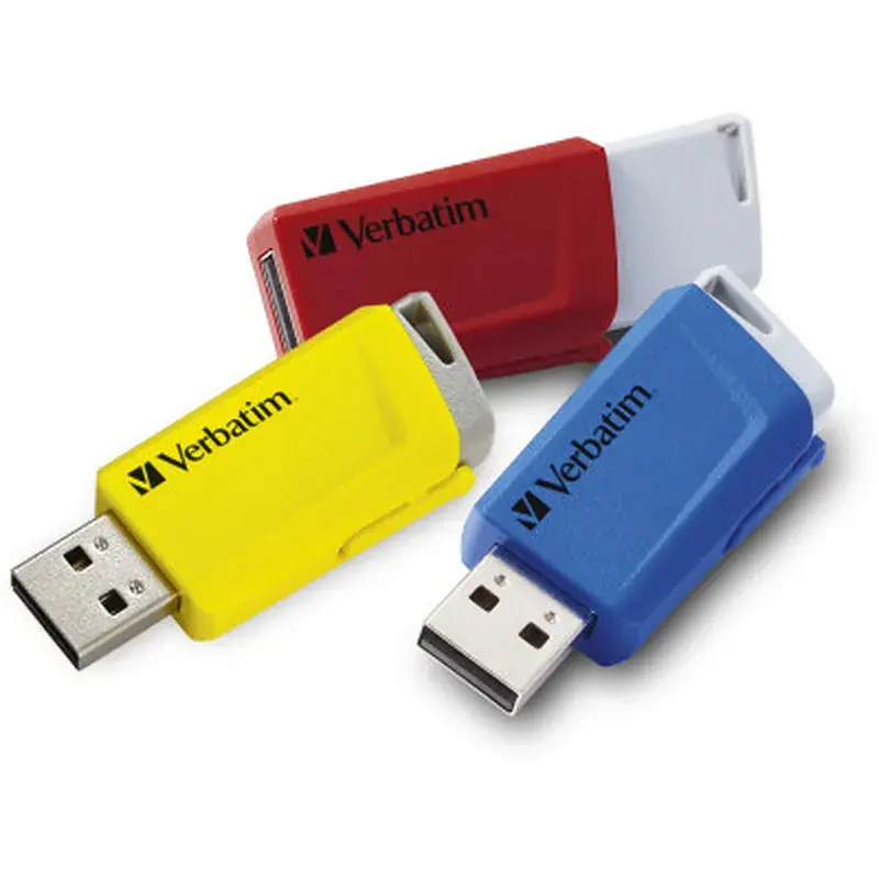 USB флеш накопичувач Verbatim 3x16GB Store 'n' Click Red/Blue/Yellow USB 3.2 (49306) - фото 11