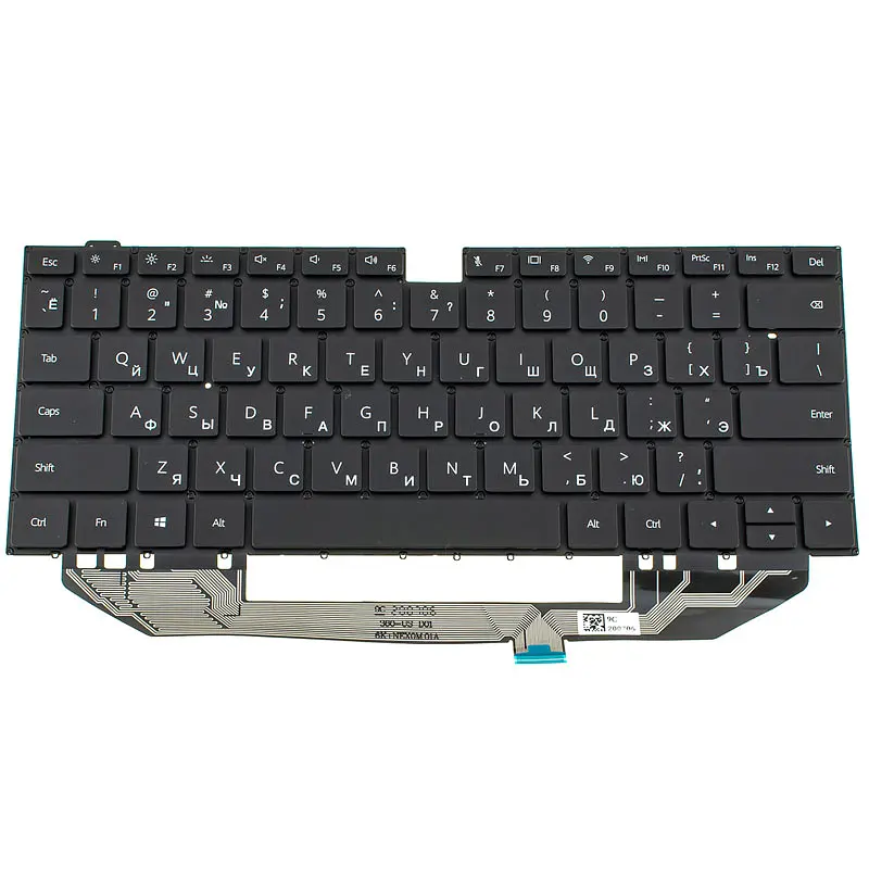 Клавіатура для ноутбука HUAWEI (W19C, W19B) rus, black, без кадру, підсвічування клавіш - фото 2