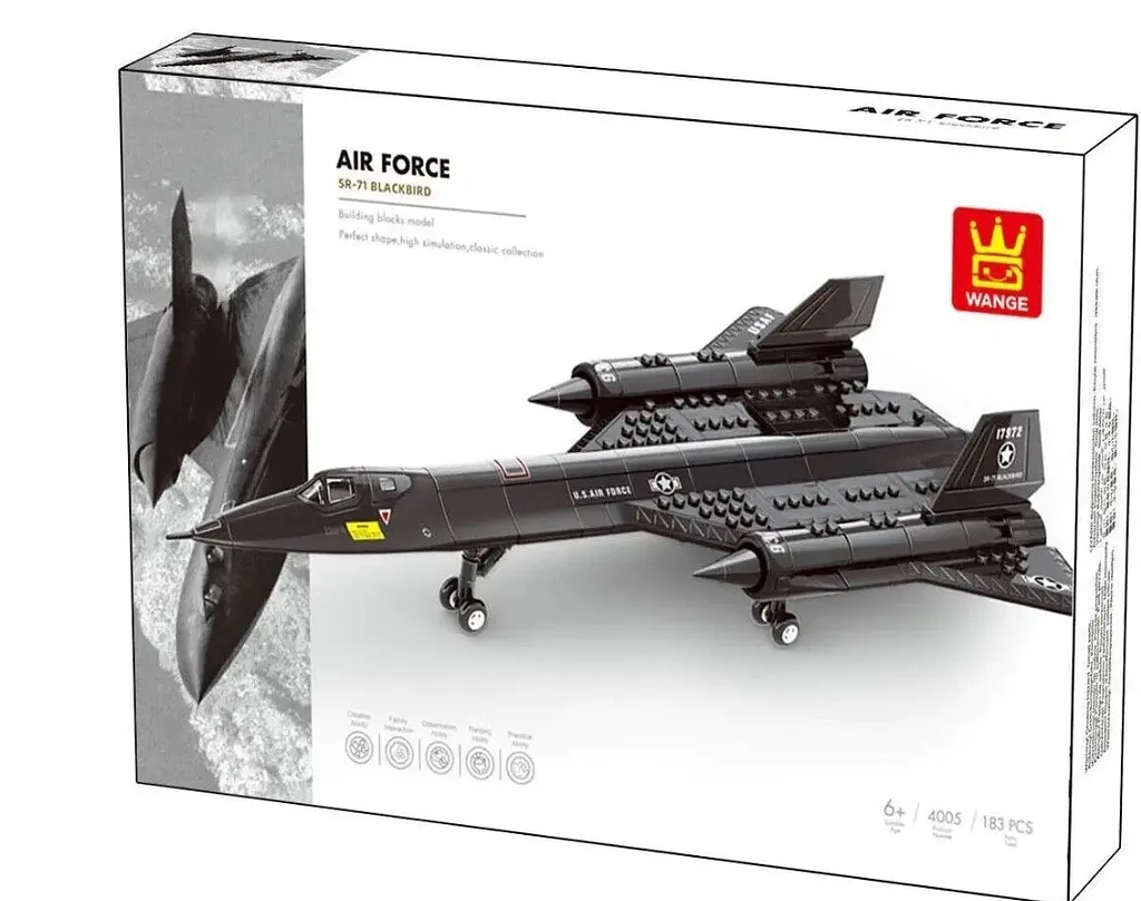 Конструктор Wange літак розвідник  SR-71 Blackbird Чорний дрізд  військова техніка авіація ,183 деталі - фото 2