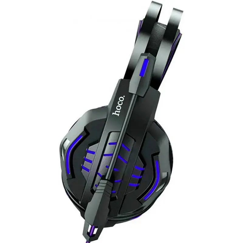 Ігрові навушники з мікрофоном та LED підсвічуванням Hoco Cool Tour Gaming W102 Blue - фото 4