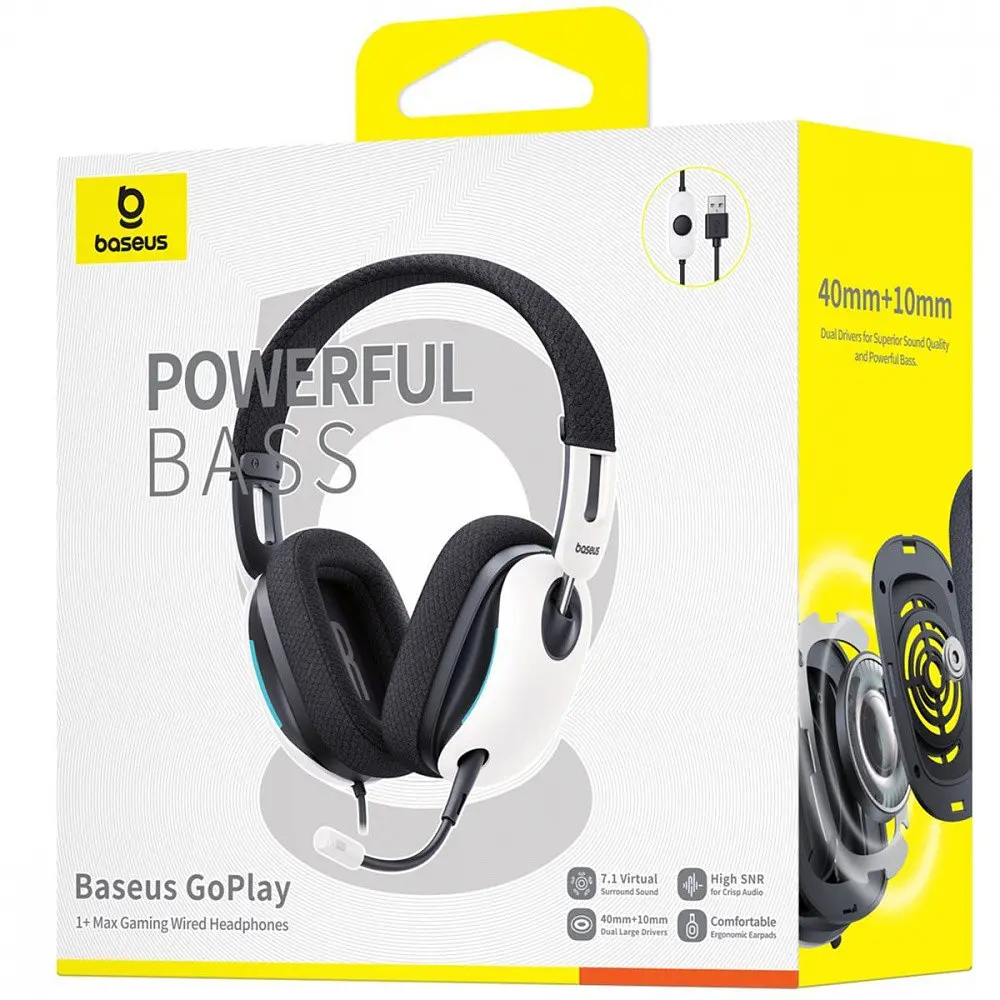 Навушники Baseus дротові GoPlay 1+ Max Gaming (A00181003213-00) білі - фото 6