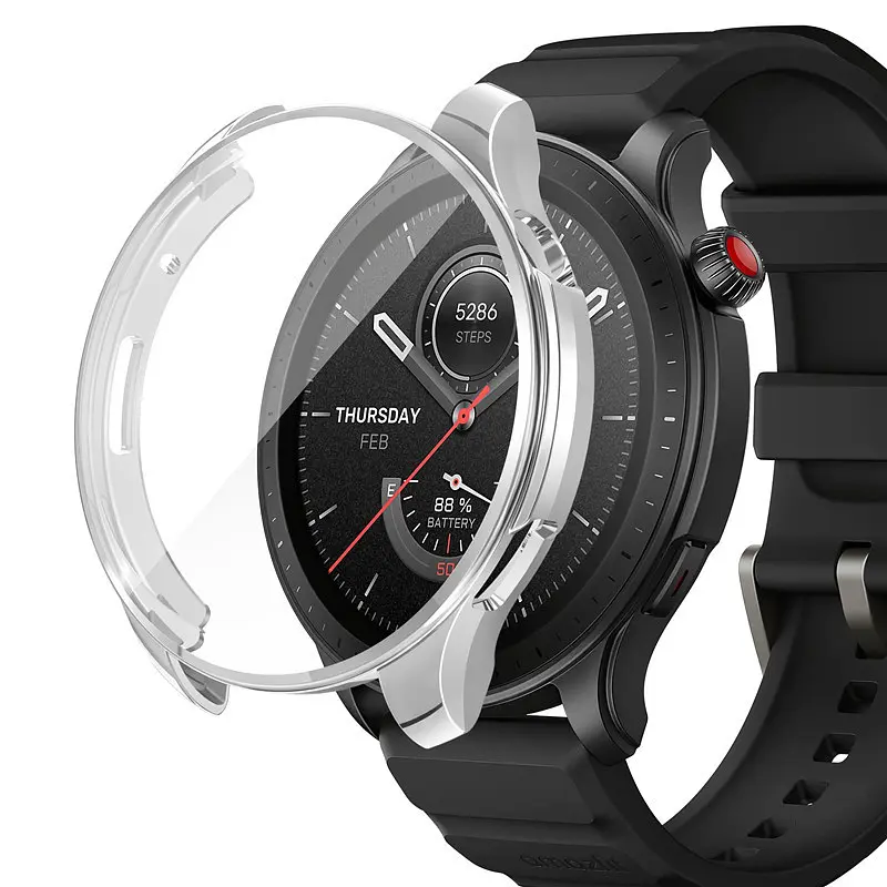 Комплект Tamister для годинника Amazfit GTR4 сріблястий (чохол + ремінець Rolex design 22 мм) - фото 4