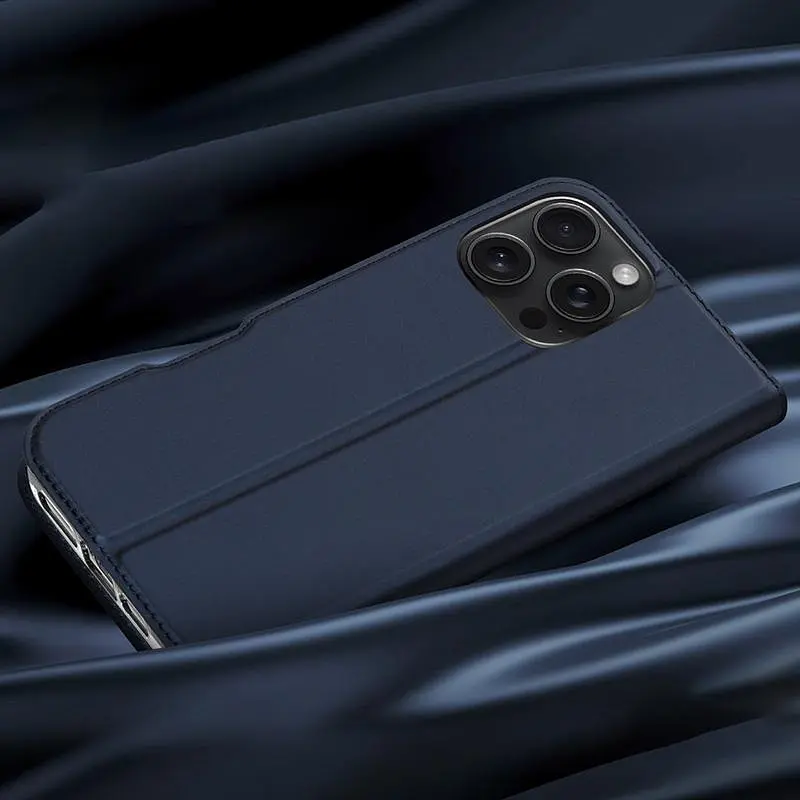 Чохол-книжка Dux Ducis з кишенею для візиток для Apple iPhone 16 Pro (6.3) Синій - фото 5