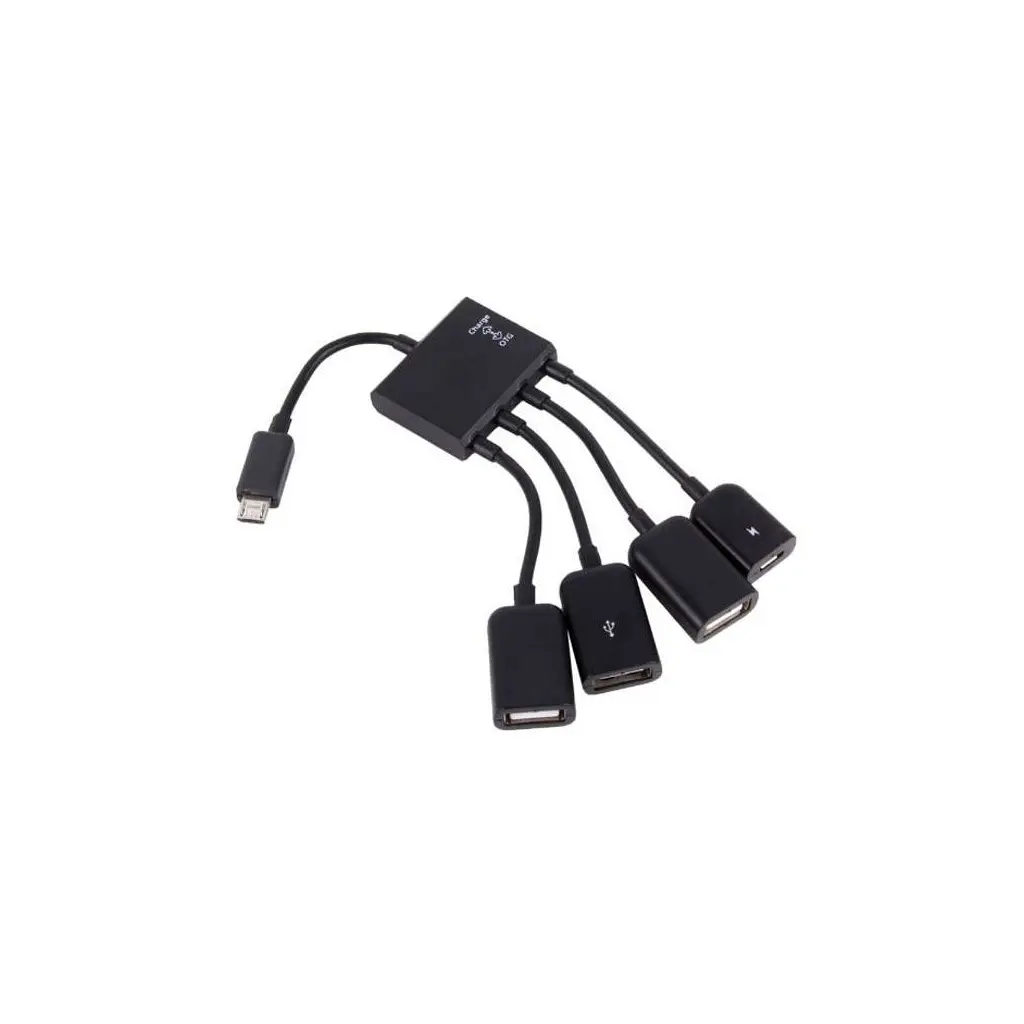 Концентратор Lapara LA-MicroUSB-OTG-HUB black - фото 2