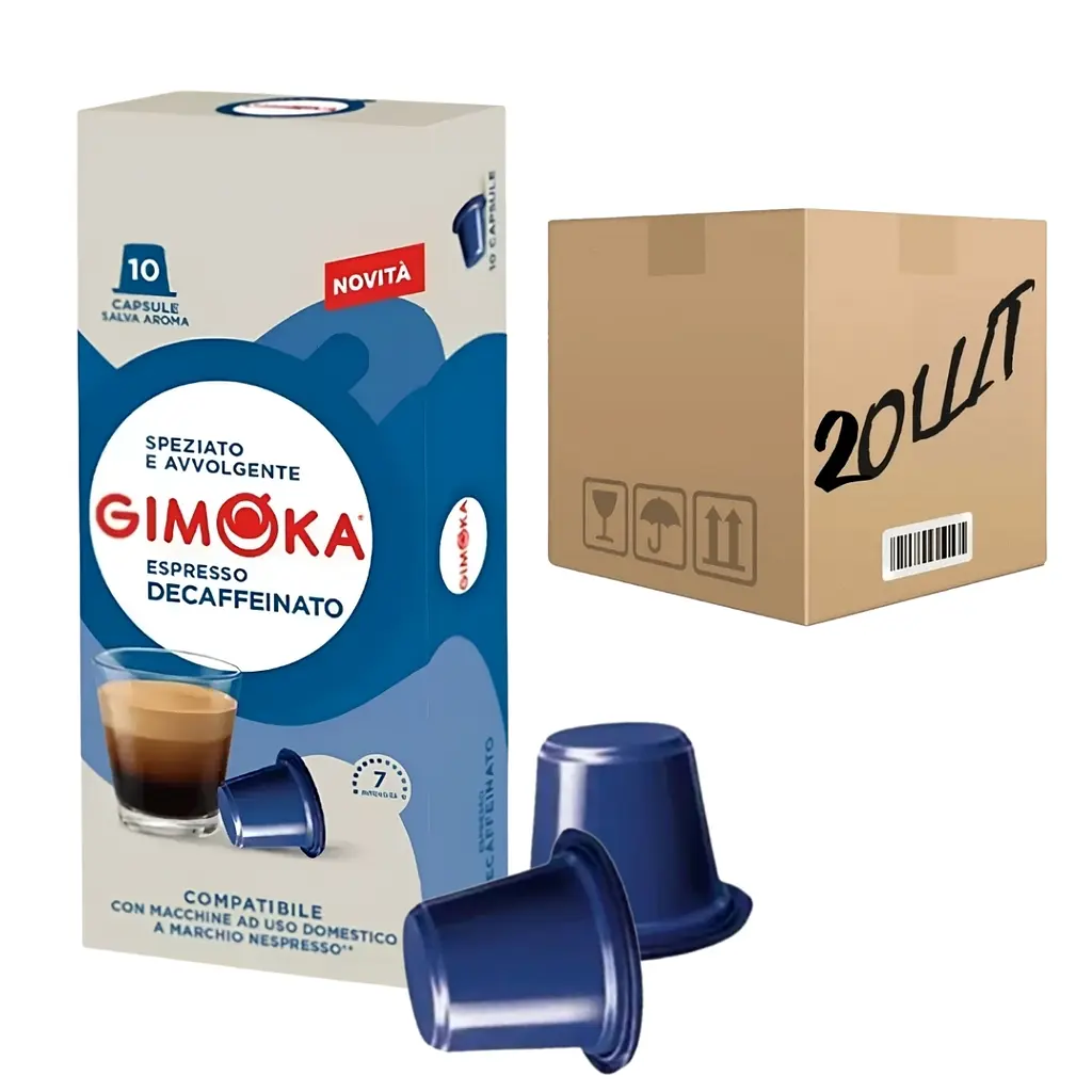 Кава в капсулах Nespresso Gimoka Decaffeinato 10 шт (скринька 20 шт)