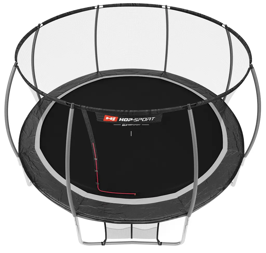 Батут Hop-Sport Premium 14ft (427см) чорно-сірий з внутрішньою сіткою - фото 2