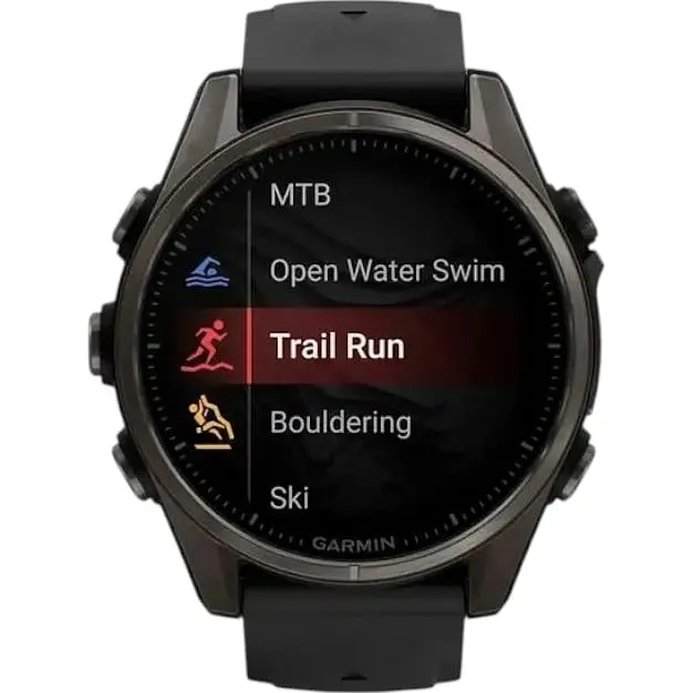 Смарт-часы Garmin Fenix 8 Amoled Sapphire Carbon Gray DLC Tit. w. Black/Pebble Gray S. Band 43 mm (010-02903-20) - фото 2