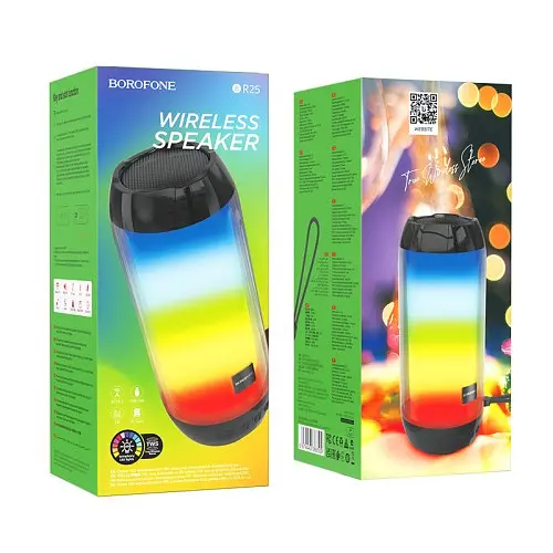 Акустична система Borofone BR25 Crazy sound colorful luminous чорна - фото 4