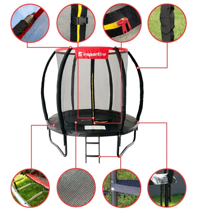 Батут із внутрішньою сіткою inSPORTline Flea PRO 183 см чорний (23877) - фото 3