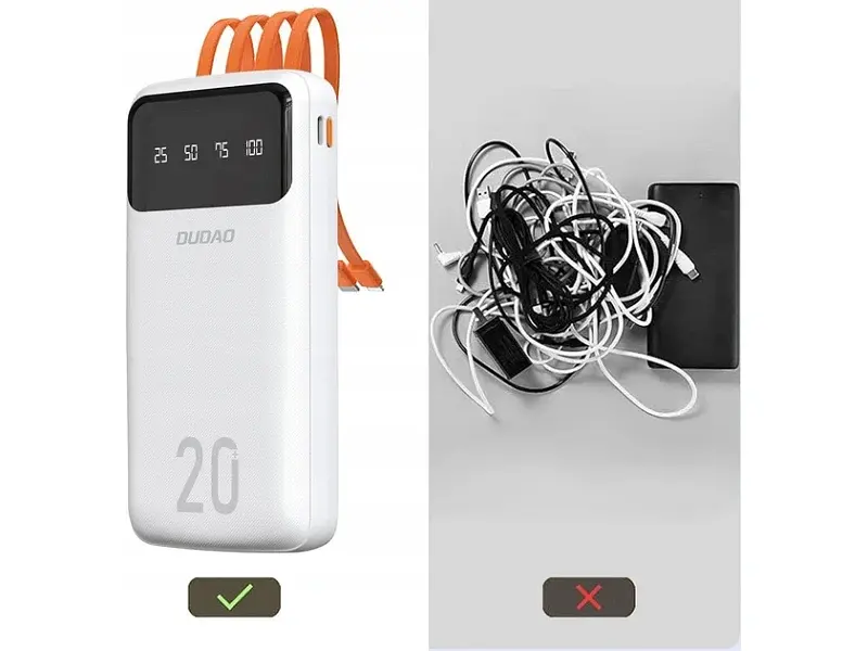 Зовнішній акумулятор (Power Bank) Dudao K6Pro+ 20000 mAh 10W White (6977196682409) - фото 3
