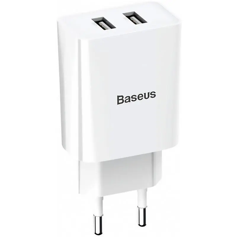 Сетевое зарядное устройство для Baseus Speed ​​Xiaomini Dual U Charger 2USB 10.5W CCFS-R02 White - фото 2