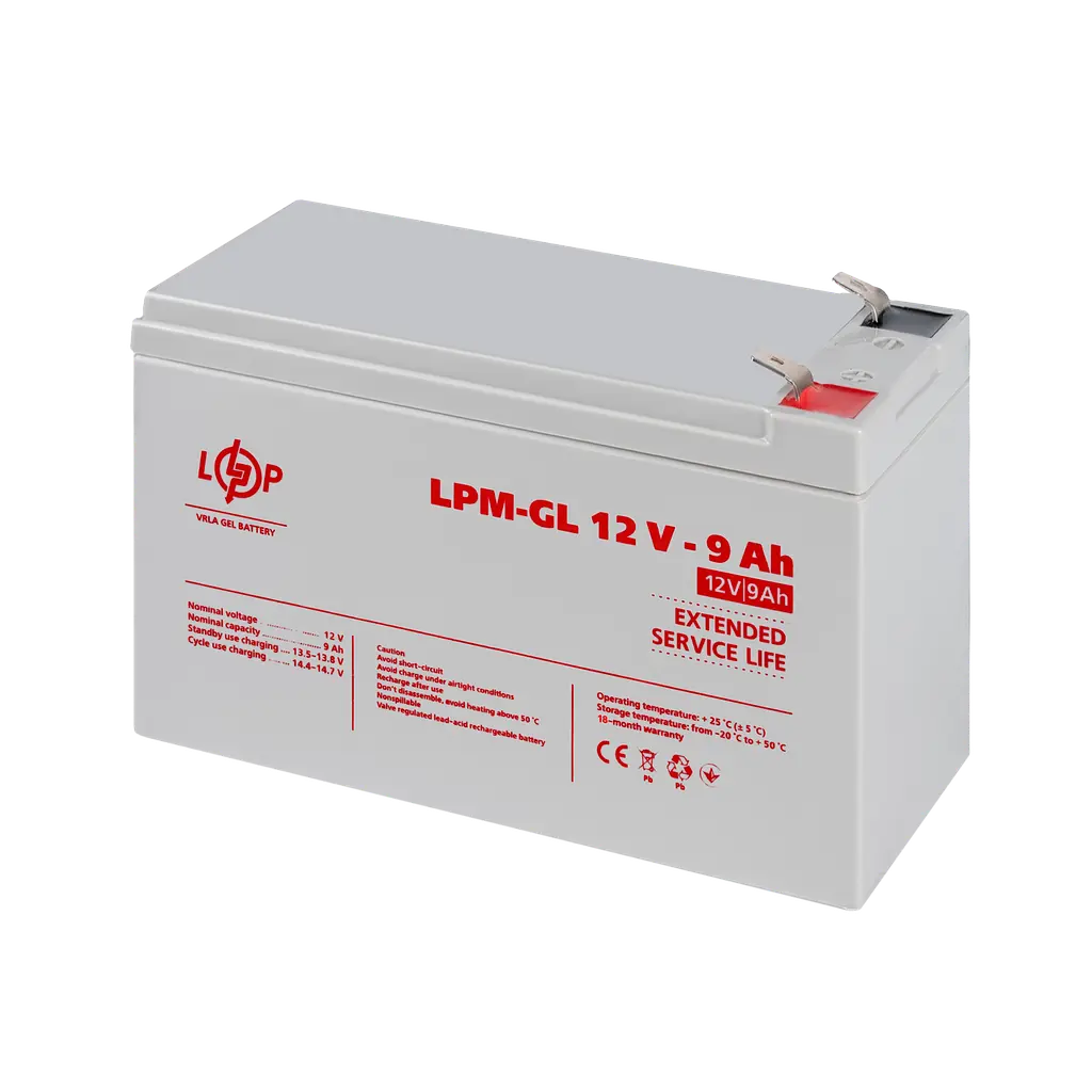 Аккумулятор гелевой LPM-GL 12V - 9 Ah - фото 4