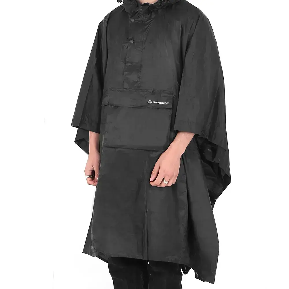 Пончо Lifeventure Poncho ONE SIZE Чорний - фото 2