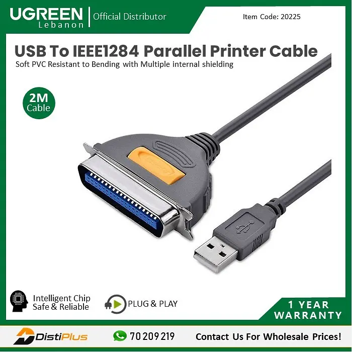 Кабель UGREEN USB to IEEE1284 Parallel Printer Cable 2 м 20225 - фото 2