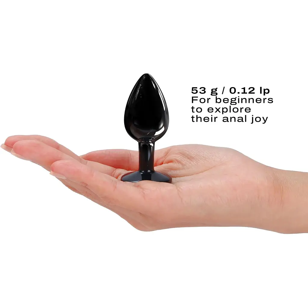 Металева анальна пробка з кристалом Dorcel Diamond Plug Black S - фото 4
