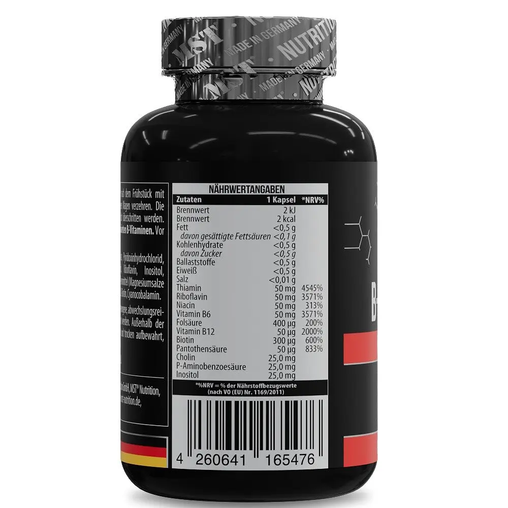 Комплекс вітамінів групи B MST Nutrition B-Complex Professional, 120 капсул для підтримки загального здоров'я - фото 3