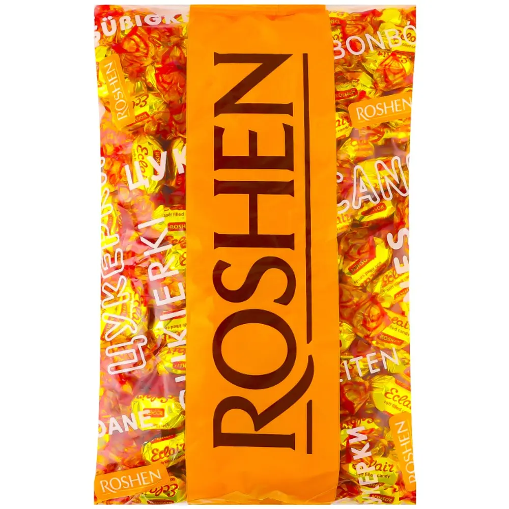 Уцінка. Карамельні цукерки Roshen Eclair з какао-начинкою 1 кг - фото 2