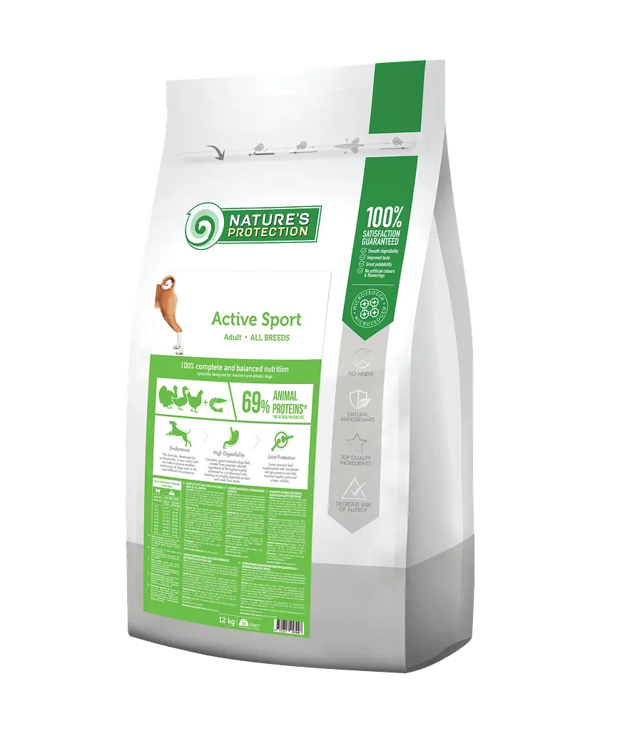 Сухий корм для спортивних, мисливських та службових собак Nature's Protection Active Sport Adult All Breeds, 12 кг