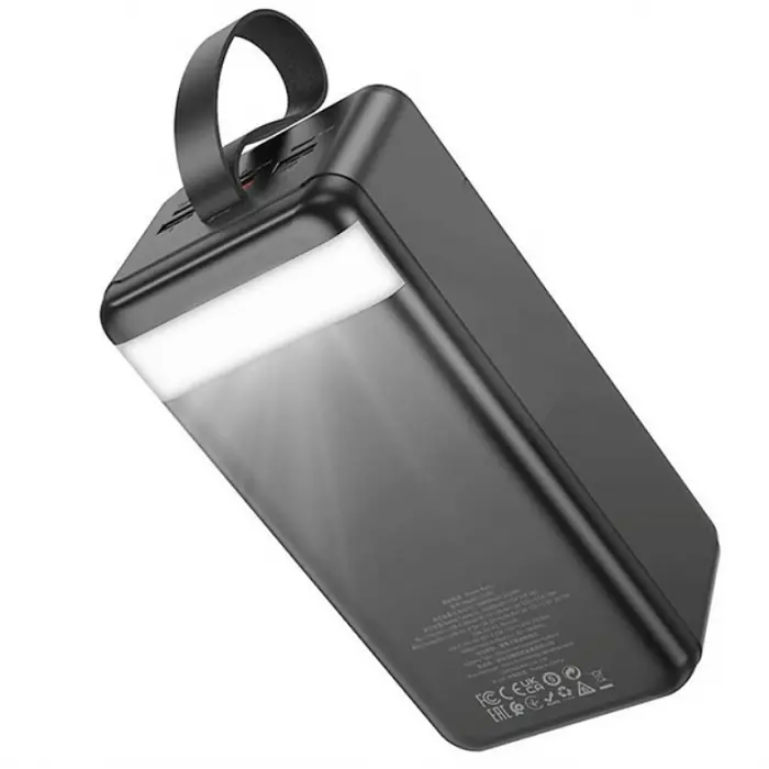 Зовнішній акумулятор Power Bank HOCO Element J123C, 60000 мА·год, швидка зарядка PD 22.5W, 3 USB та 2 Type-C, чорний - фото 3